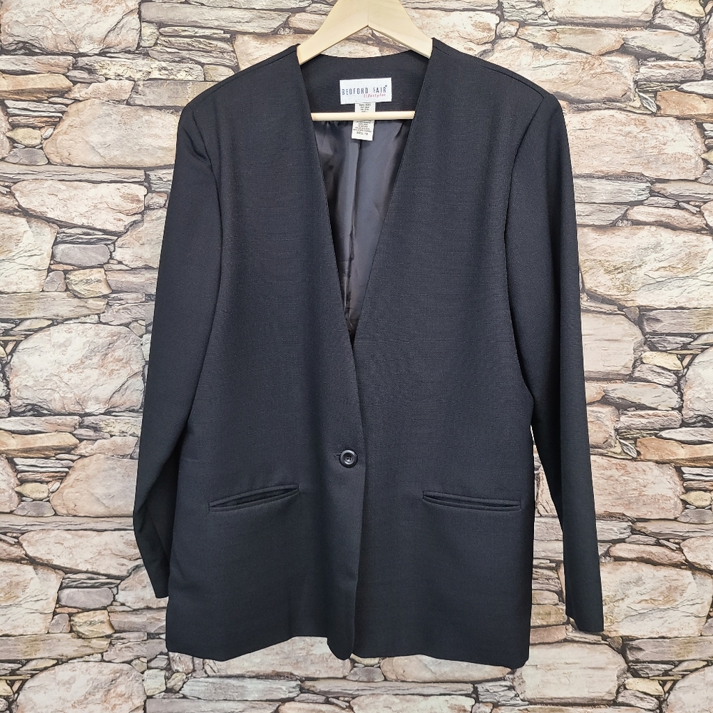 Bedford Fair Lifestyles Women Blazer Jacket Pocket